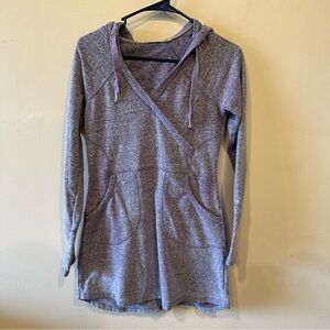 Athleta Purple Heathered Unwind Hooded Sweatshirt Dress Size XS